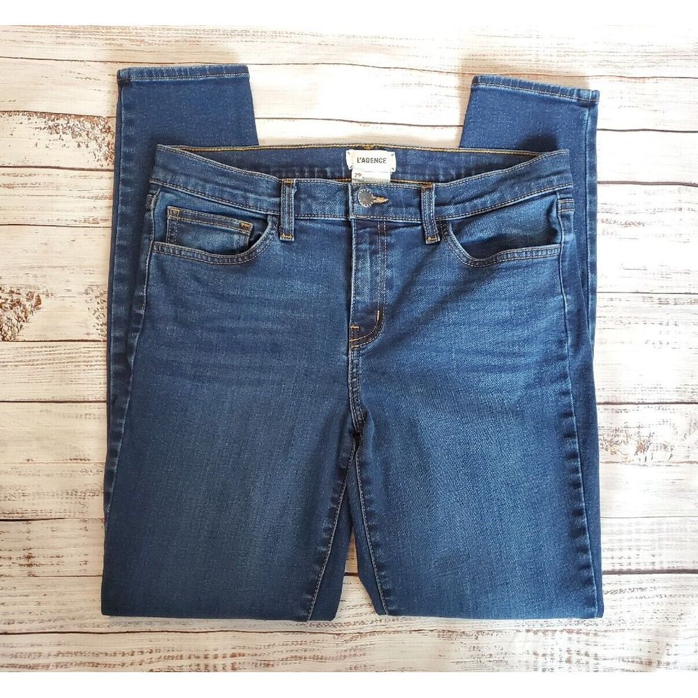 29 L'Agence Womens Skinny Jeans Blue Denim Made In USA No Flaws Excellent